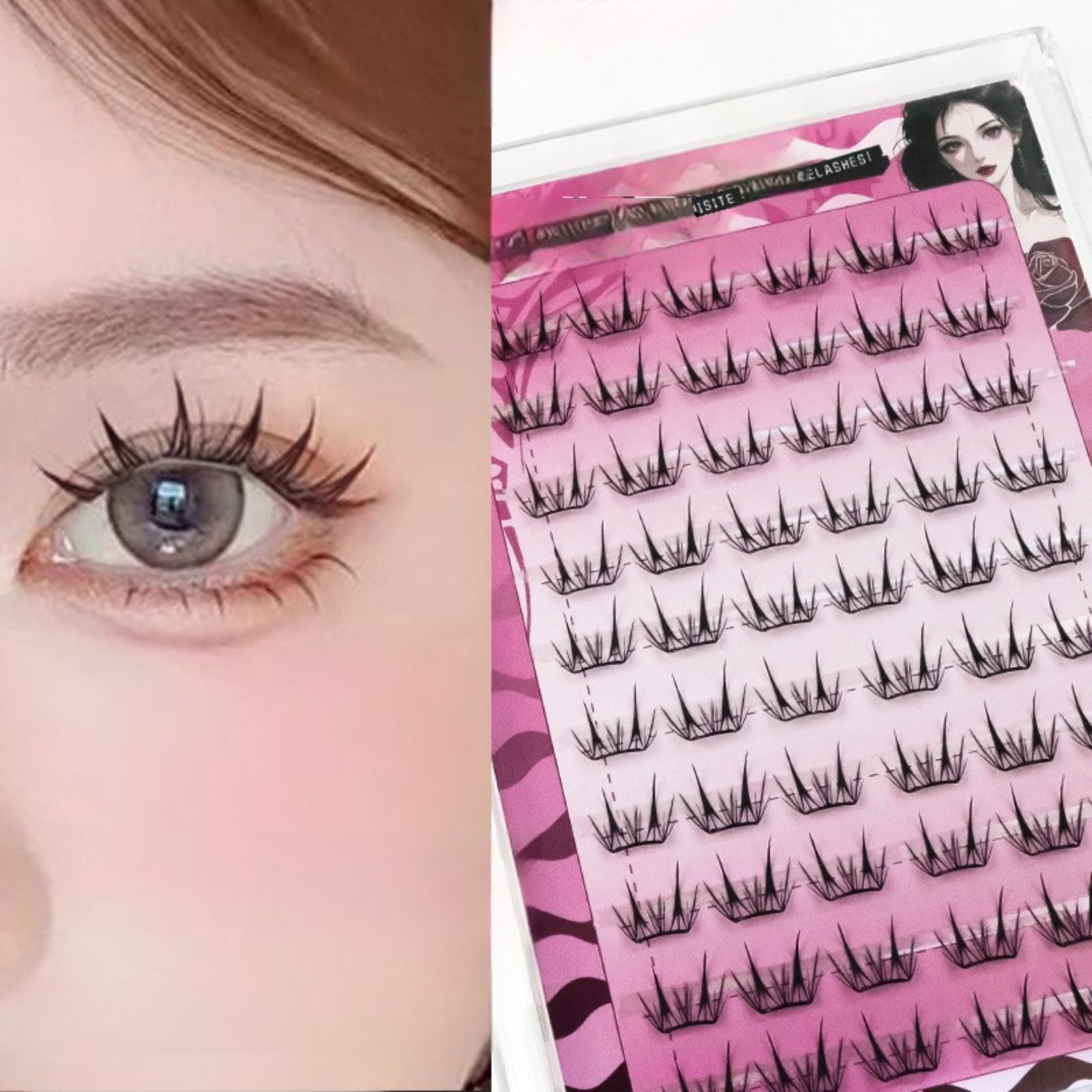 Eyelash Extension Korea - Yapıştırıcısız Kendinden Yapışkanlı Kirpik Demetleri Kabarık