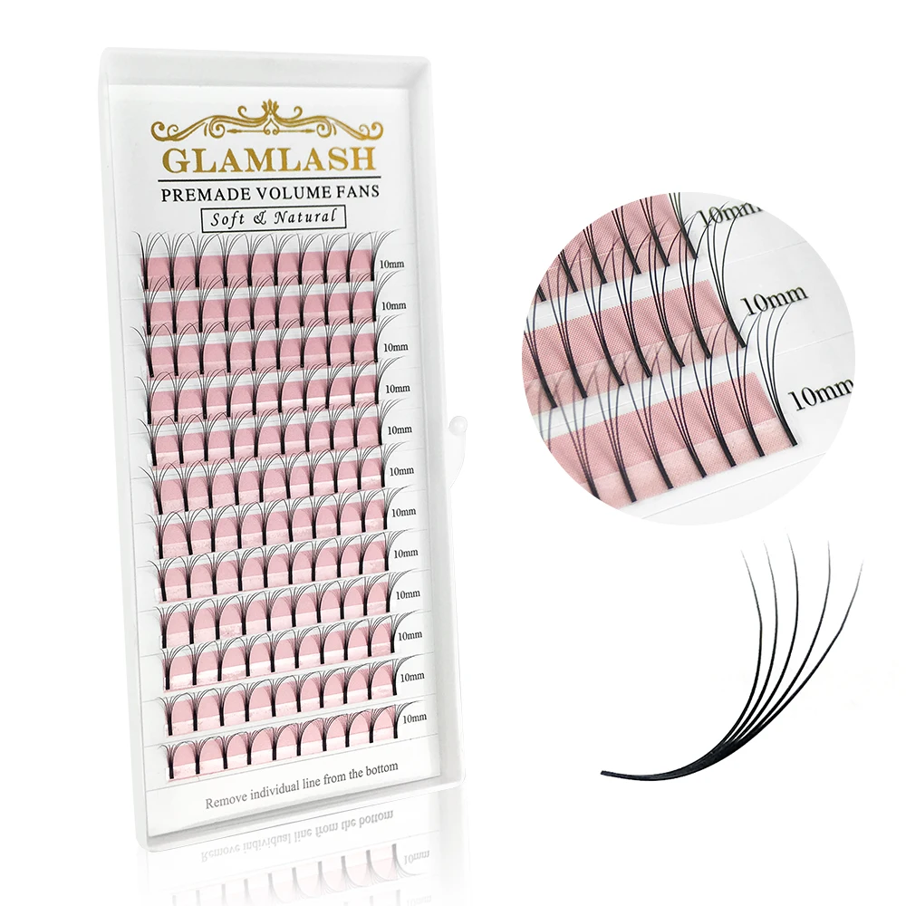Eyelash Extension Korea Natural - GLAMLASH 2D-6D premade hacimli fanlar Uzun