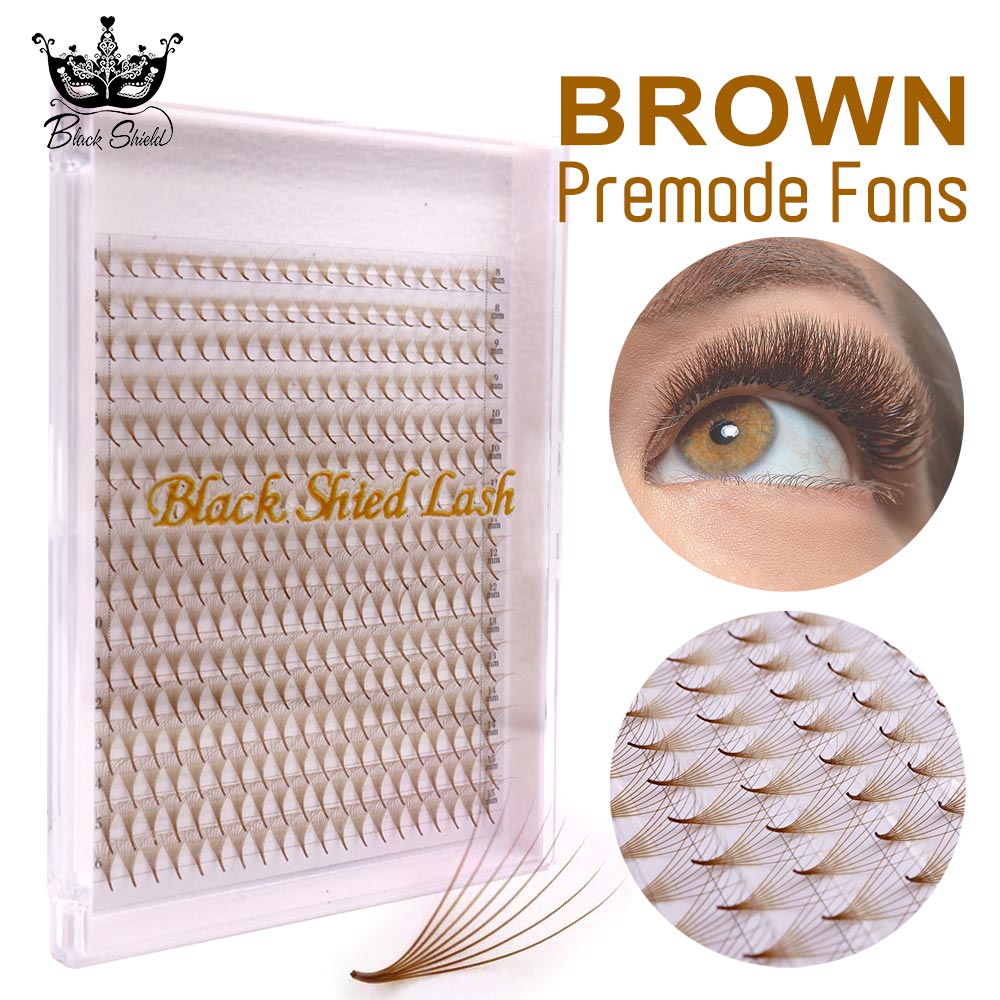 Eyelash Extension Russian Volume - 320 Renkli Sivri Uçlu Kahverengi Hazır