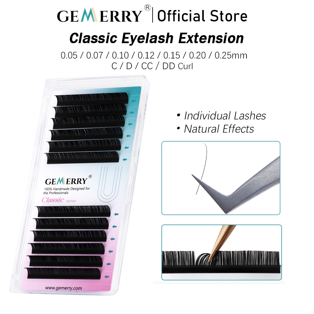 Eyelash Extension Korea Natural - GEMERRY 25mm Tekli Kirpik Uzatmaları Doğal